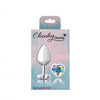 Cheeky Charms Heart Clear Iridescent Medium Silver Plug