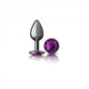 Cheeky Charms Round Purple Small Gunmetal Butt Plug