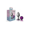 Cheeky Charms Round Purple Small Gunmetal Butt Plug