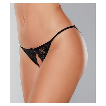 Adore Luv Web Strappy Open Front Panty Black O/s