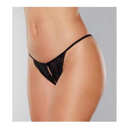 Adore Secrets Double Mini Bow Detail Open Back Lace Panty Black O/s