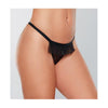 Adore Black Tie Mesh Front W/flounce Open Bow Back Panty Black O/s