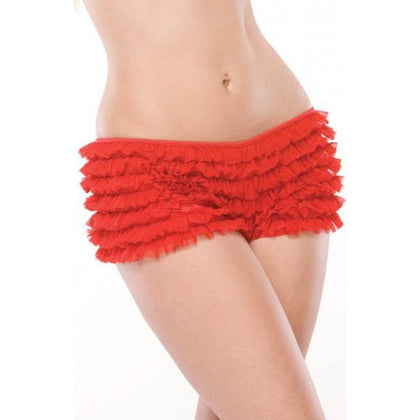 Ruffle Shorts Back Bow Detail Red OS/XL