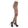 Pantyhose W/ Side Rose Detail Black O/s