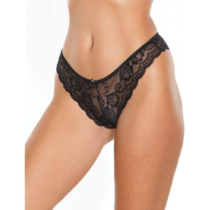 Scallop Stretch Lace High Leg Panty Black O/s