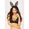 Lace Bunny Ears Black O/S