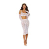 Dreamgirl Lace Fishnet Bralette & Slip Skirt White O/s