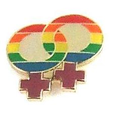 Gaysentials Lapel Pin Rainbow Double Female