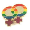 Gaysentials Lapel Pin Rainbow Double Female