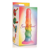 Simply Sweet Zigzag 6.5 In. Silicone Dildo Rainbow