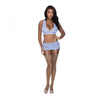 Magic Silk Ooh La Lace Bralette, Garter Skirt & G-string Set Periwinkle L/xl