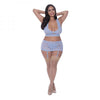 Magic Silk Ooh La Lace Bralette, Garter Skirt & G-string Set Periwinkle Queen Size