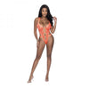 Magic Silk Rude Awakening Strappy Teddy Neon Orange L/xl