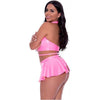 Magic Silk Hard Candy Halter Bra, Skirt & Thong Pink Queen Size