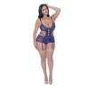 Magic Silk Berrylicious Cutout Dress & G-string Set Blueberry Queen Size