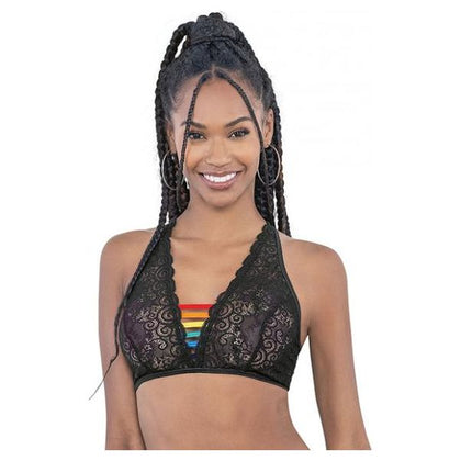 Pride Lace Rainbow Strappy Top Black O/s