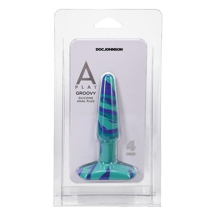 A-play Groovy 4 In. Silicone Anal Plug Ocean