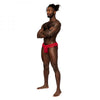 Male Power Sassy Lace Skirt Jock Red S/m