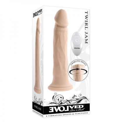 Evolved Twirl Jam Rechargeable Remote-controlled Vibrating Twirling 9 In. Silicone Dildo Light