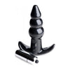 Ribbed Vibrating Butt Plug Black