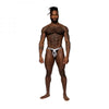 Male Power S'naked Criss Cross Thong Silver/black L/xl