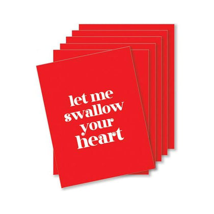 Swallow Your Heart Naughty Greeting Card - Pack Of 6