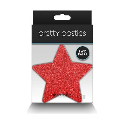 Pretty Pasties Glitter Stars Red/silver 2 Pair