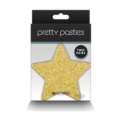 Pretty Pasties Glitter Stars Black/gold 2 Pair