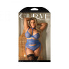 Fantasy Lingerie Curve Brielyn Bra, Harness Garter Belt & Panty Blue 3xl/4xl