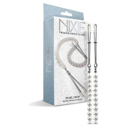 Nixie Pearl Drop Beaded Tweezer Nipple Clamps Silver