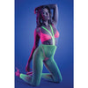 Fantasy Lingerie Glow Come Alive 3-piece Bralette, G-string & Suspender Stockings Set Neon Green O/s