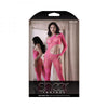 Fantasy Lingerie Sheer One More Time One Shoulder Cut Out Bodystocking Pink O/s