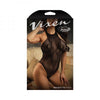 Fantasy Lingerie Vixen Belong To You Serpent Design Seamless Halter Teddy Black L/xl