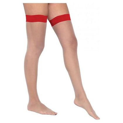 Colored Silicone Stay Up Stockings Red O/s