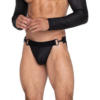 Master Jockstrap W/hook & Ring Closure & Contoured Pouch Black Lg