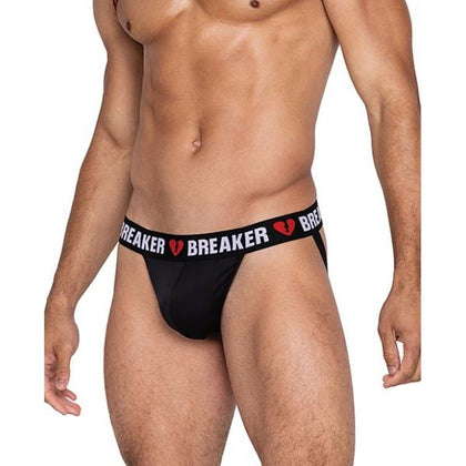 Heartbreaker Jockstrap W/contoured Pouch & Elastic Rear Straps Black/red Md