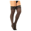 Sheer Thigh High W/stay Up Silicone Lace Top Black O/s