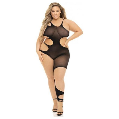 Pink Lipstick Show You How Cut Out Bodystocking Black Qn