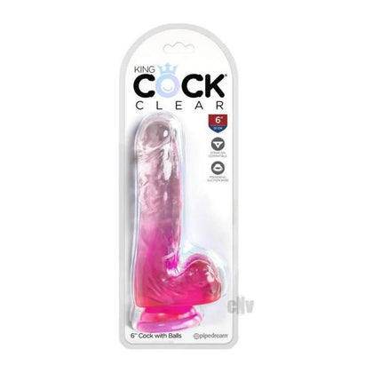 Kc 6 Cock Clear W/balls Pink