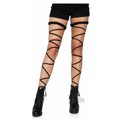 Garter Leg Wrap Set Os Blk