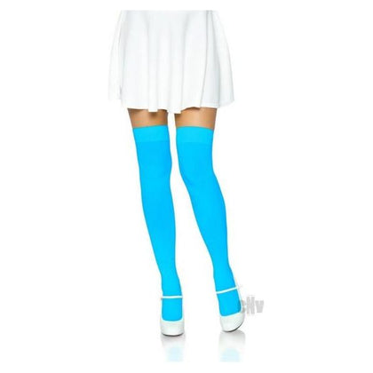 Nylon Over The Knee Os Neon Blue