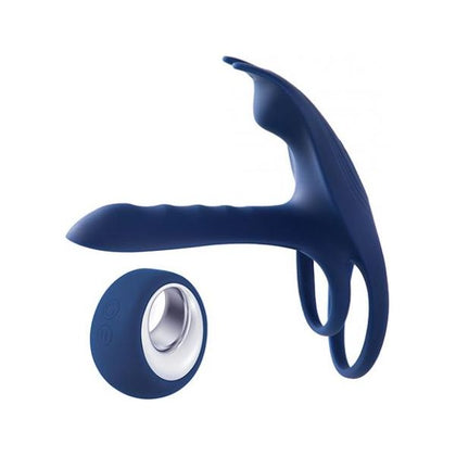 Blue Fox Vibrating Girth Enhancer Penis Sleeve - Blue