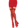 Heart Net Thigh High Os Red