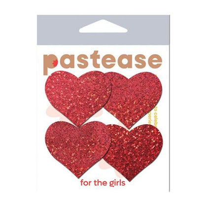 Pastease Premium Petites Glitter Heart - Red O/s Pack Of 2 Pair