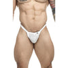 Male Basics Y Buns Thong White Sheer Xl