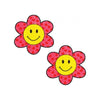 Neva Nude Smiley Flower Power Glitter Pasties - Pink/yellow O/s