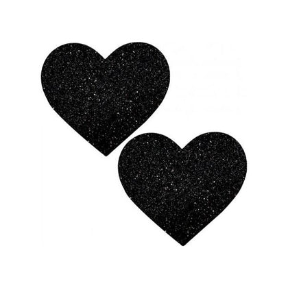 Neva Nude Black Malice Queen Status Glitter Heart Pasties - Black Qn