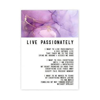 Live Passionately Greeting Card