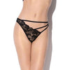 Sangria Multi Strap Lace Thong Black Xs/s