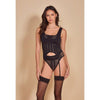 Treacherous Garter Bustier & Panty Black O/s